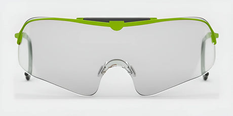 The RE Ranger Falcon Pro Shooting Glasses feature a futuristic design with an aerodynamic lens and large, clear construction, accented by bold green frames and enhanced with CombatCoat technology.