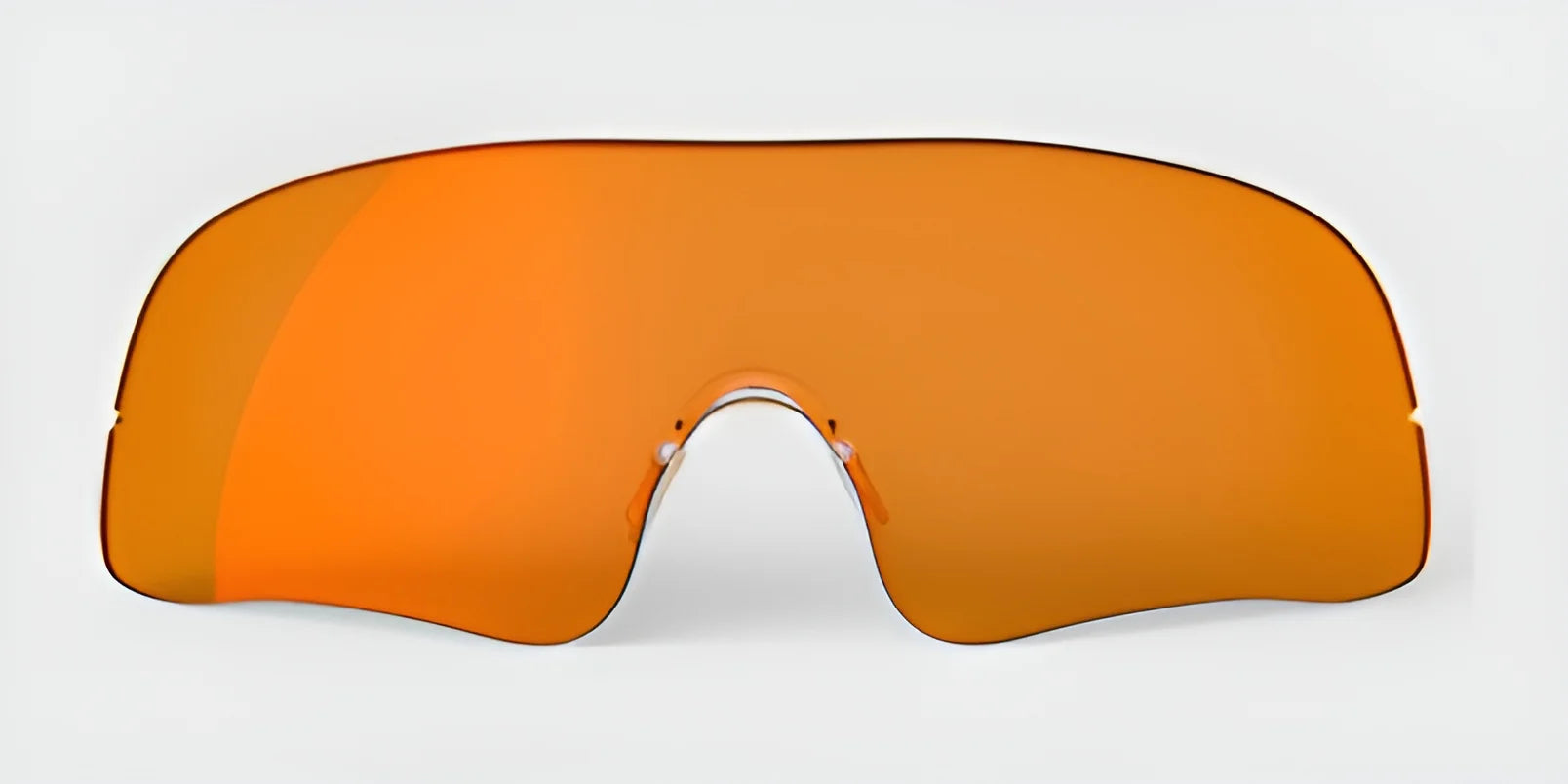 The RE Ranger Falcon Pro Lens by RE Ranger is equipped with a large visor tinted in orange, perfect for enhancing vision during outdoor activities. With its design set against a white background, these sunglasses effortlessly blend style with functionality.