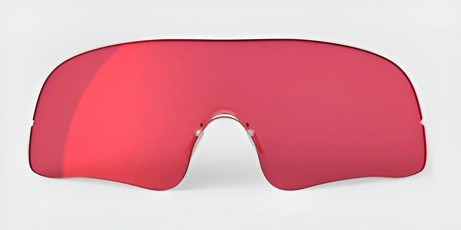 Oversized visor shield sunglasses with a red tint, expertly crafted using the RE Ranger Falcon Pro Lens by RE Ranger for clear vision in outdoor activities, displayed against a simple backdrop.