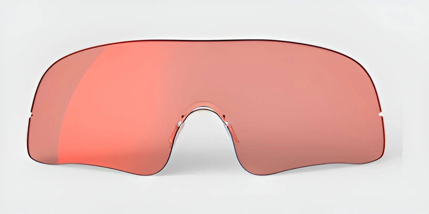 These stylish, large frameless sunglasses with a red tint are crafted on a white base, ideal for outdoor activities. They offer precise vision similar to the technology found in the RE Ranger Falcon Pro Lens by RE Ranger.