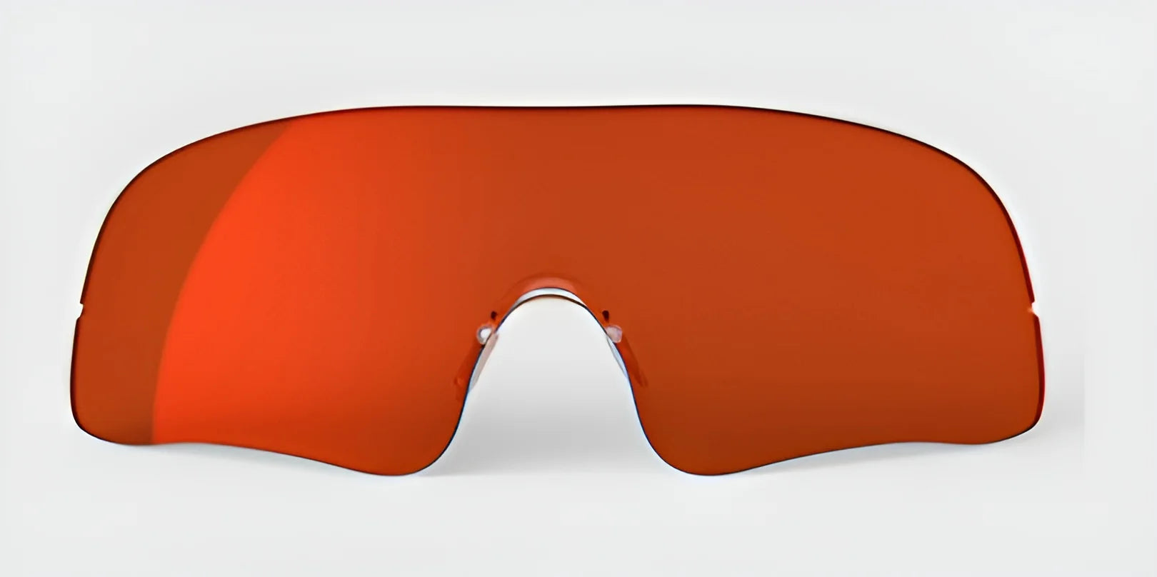 Frameless sunglasses with a sleek, minimalist design featuring orange-tinted lenses displayed on a plain white background—ideal for outdoor activities, boasting the RE Ranger Falcon Pro Lens by RE Ranger to ensure optimal vision in any condition.