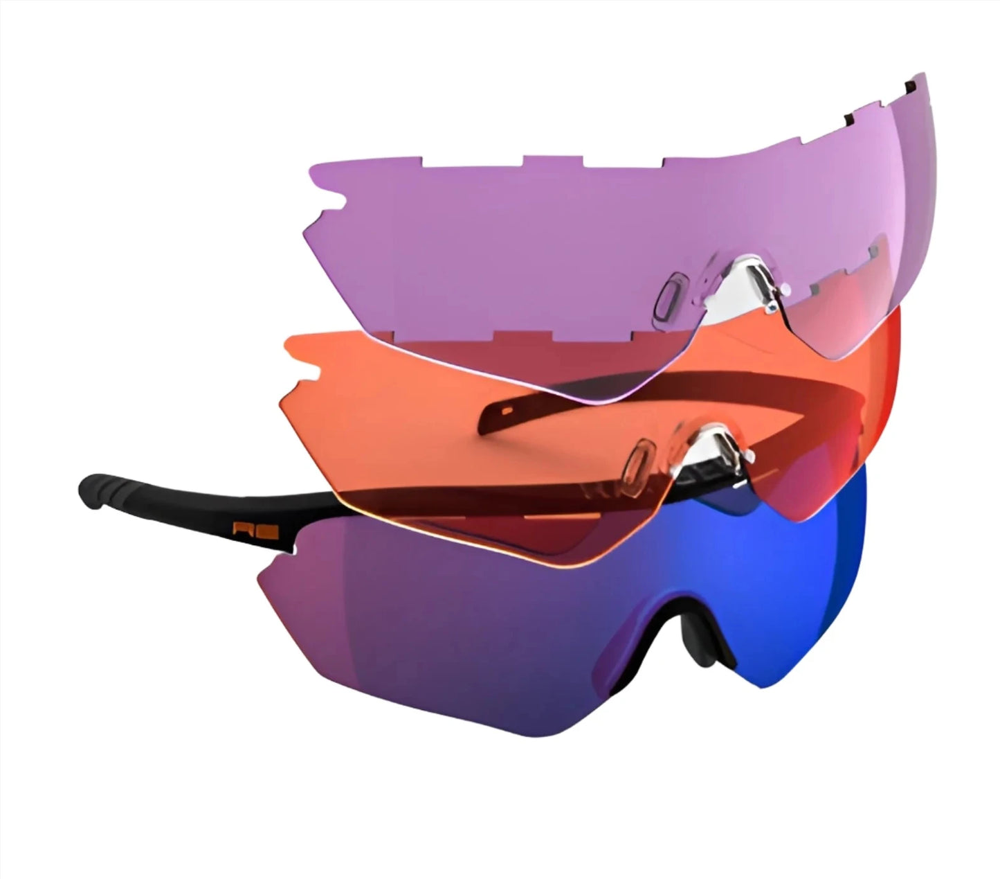 RE Ranger Phantom 2.0 Shooting Sunglasses Matte Black & HD Medium, Dark Purple, Blue Icees / Bayonet