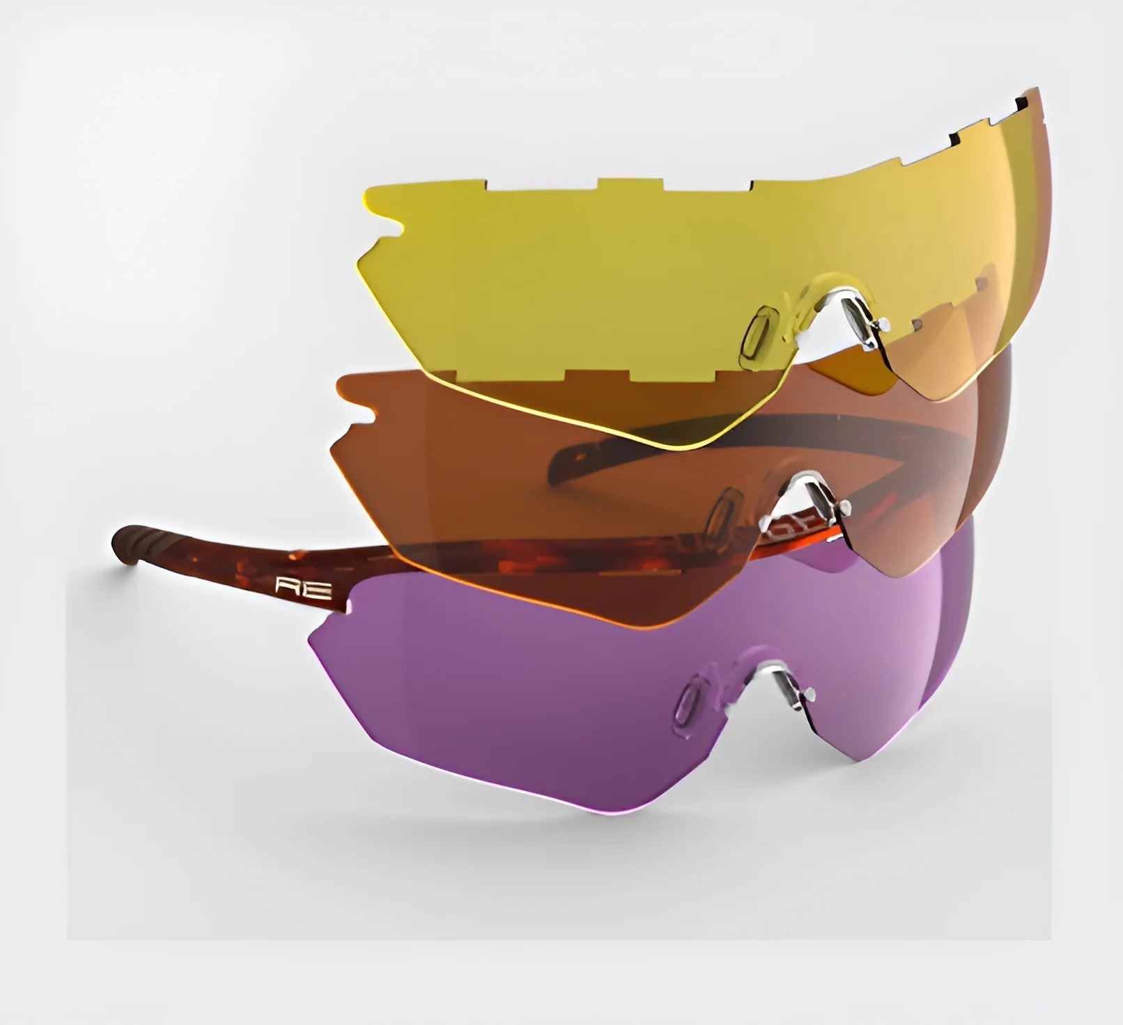 RE Ranger Phantom 2.0 Shooting Sunglasses Tortoise & Dark Purple, Modified Brown, Medium Yellowes / Bayonet