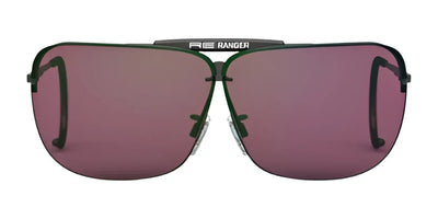 The RE Ranger RIACT A.I. Classic Shooting Sunglasses (Size 68) feature large rectangular purple HD Fusionate lenses with a black “Ranger” label on the bridge—part of the Ranger Classic Kit.