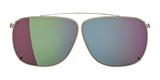 The RE Ranger Sporter Clip-On Lens by RE Ranger features gold aviator frames and mirrored green-purple gradient RIACT A.I. lenses, displayed on a white background—an ideal choice for the modern Sporter.