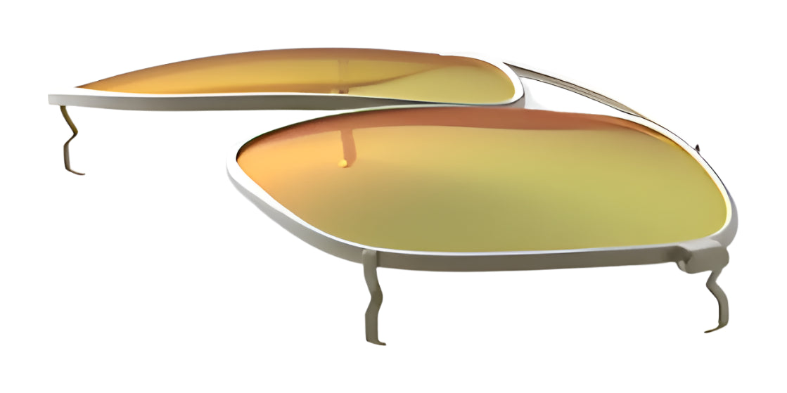 Two RE Ranger Sporter Clip-On Lenses overlap on a white background, highlighting premium lens technology and the sleek style of the RE Ranger brand.