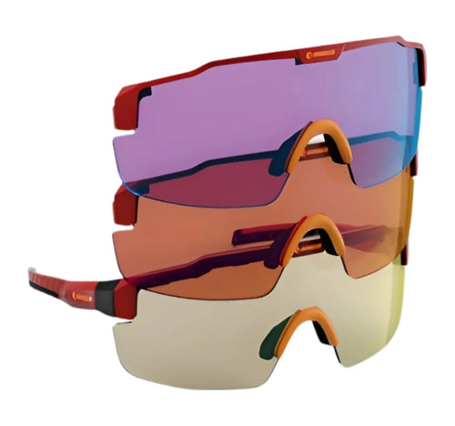 RE Ranger SuperShot Shooting Glasses / Crimson Supershot & HD Medium Gold, Dark Purple Frost & Max Light Flash Lenses