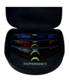 RE Ranger SuperShot Shooting Glasses / Crimson Supershot & HD Medium Gold, Dark Purple Frost & Max Light Flash Lenses