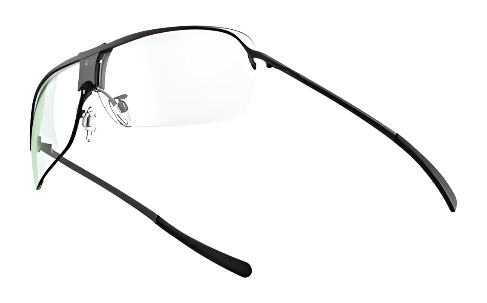 The RE Ranger XLW Shooting Glasses, by RE Ranger, boast a frameless design with black arms and a minimalist modern look. Equipped with an adjustable nose bridge for comfort, these glasses are ideal for any occasion.