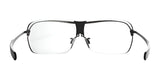 The RE Ranger XLW Shooting Glasses feature rectangular rimless lenses with a black bridge and temples, an adjustable nose bridge, and are set against a white background.