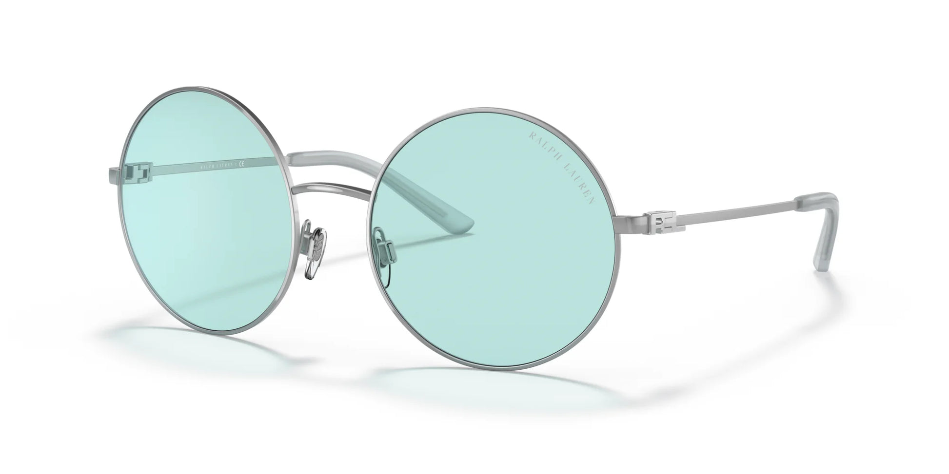 Ralph Lauren RL7072 Sunglasses Shiny Sanded Silver / Light Turquoise