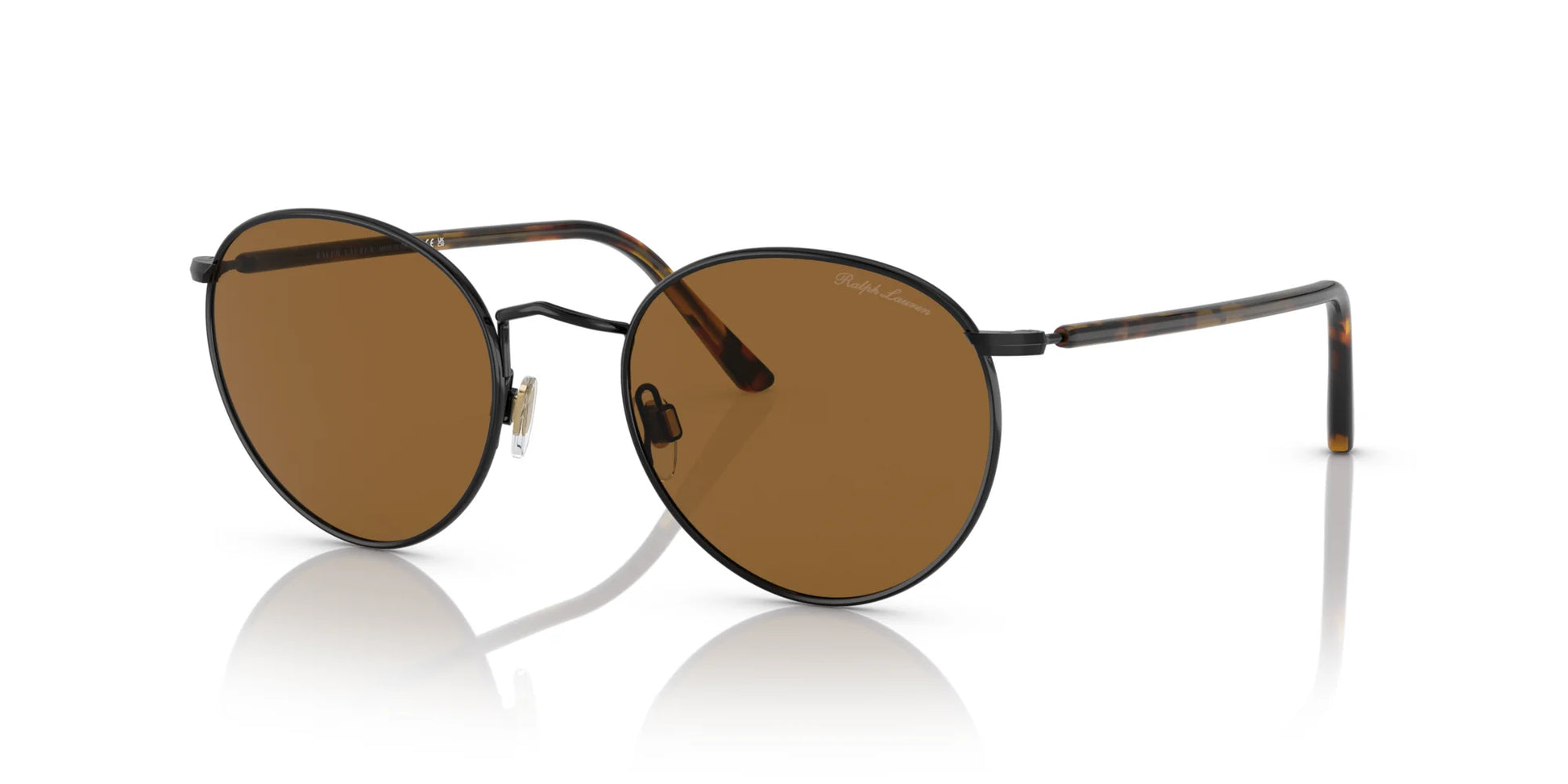 Ralph Lauren RL7076 Sunglasses Shiny Black / Brown