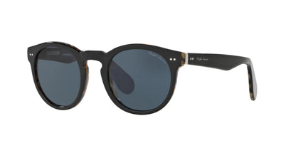 Ralph Lauren RL8146P Sunglasses Shiny Black On Spotty Havana / Grey / Blue