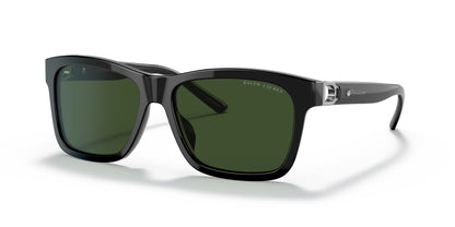 Ralph Lauren RL8203QU Sunglasses Shiny Black / Dark Green