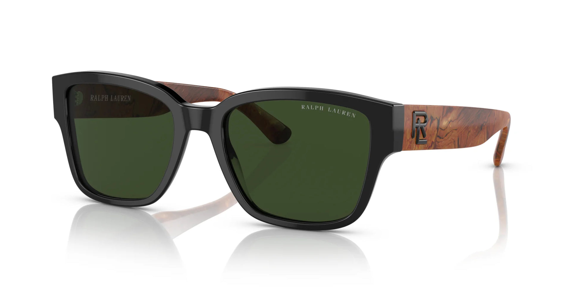 Ralph Lauren THE RL 50 RL8205 Sunglasses Shiny Black / Dark Green