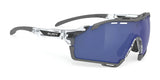 Rudy Project Cutline Sunglasses Multilaser Deep Blue / Crystal Gloss w/ Grey Bumpers