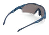 Rudy Project Cutline Sunglasses / Crystal Gloss w/ Grey Bumpers / Multilaser Deep Blue VLT 17.0% / Size 139