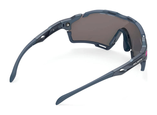 Rudy Project Cutline Sunglasses / Crystal Gloss w/ Grey Bumpers / Multilaser Deep Blue VLT 17.0% / Size 139