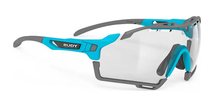 Rudy Project Cutline Sunglasses ImpactX Photochromic 2 Laser Black / Lagoon Matte w/ Grey Bumpers