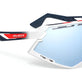 White Gloss w/ Fade Blue Red Stripes Bumpers