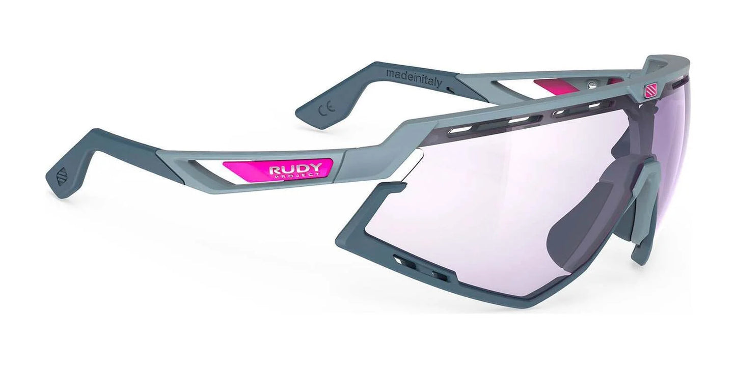 Rudy Project Defender Sunglasses ImpactX Photochromic 2 Laser Purple / Glacier Matte w/ Blue Bumpers