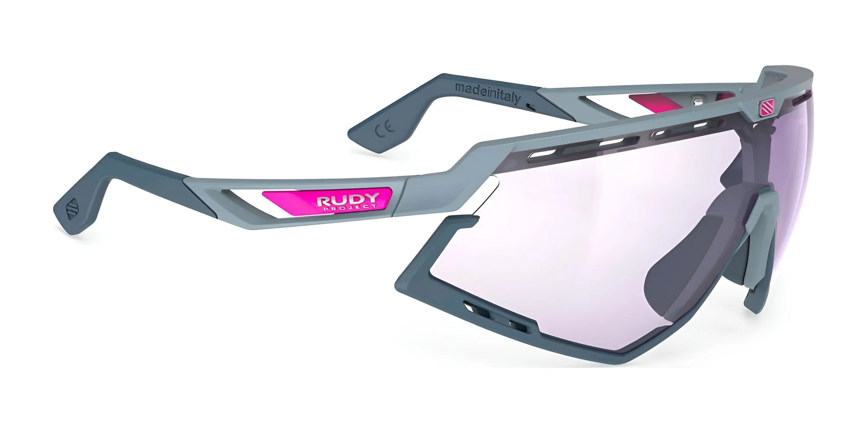 Rudy Project Defender Sunglasses ImpactX Photochromic 2 Laser Purple / Glacier Matte w/ Blue Bumpers