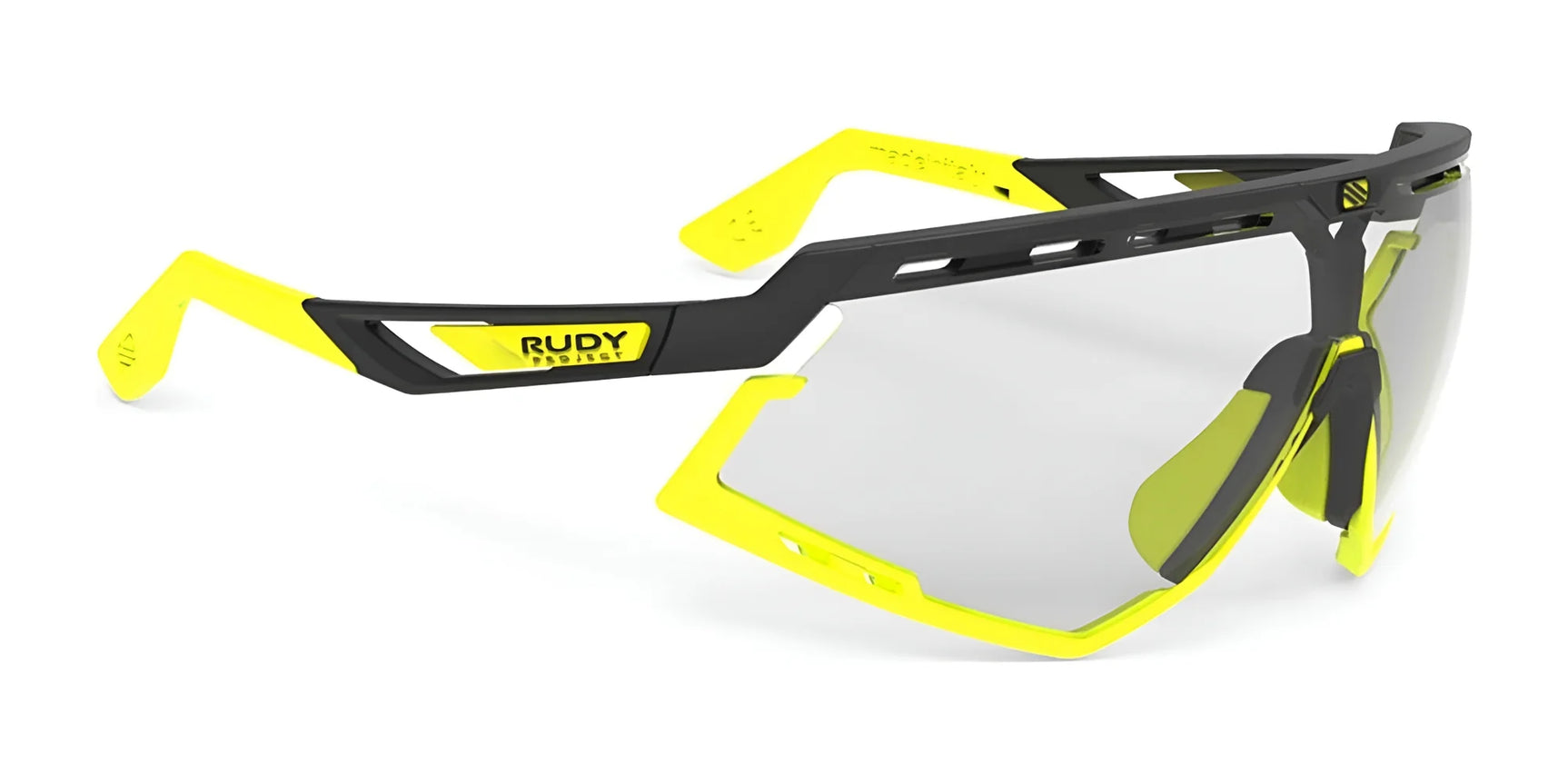 Rudy Project Defender Sunglasses ImpactX Photochromic 2 Laser Black / Matte Black w/ Yellow Fluo Bumpers