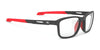 Rudy Project Pulse 53 Eyeglasses | Size 53 / Black Matte & Red Tips