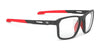 Rudy Project Pulse 54 Eyeglasses | Size 54 / Black Matte & Red Tips