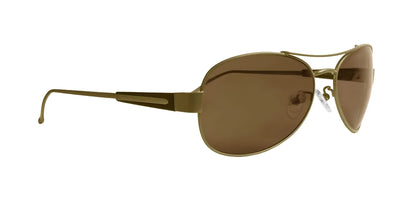 Scheyden ALBATROSS Sunglasses, Size 63, feature gold titanium aviator frames with mineral glass lenses and are prescription ready, floating against a white background.