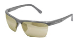 The Scheyden CIA GRABBER SMALL Sunglasses, featuring a stylish logo and measuring at size 58, come in gray with yellow-tinted lenses and a composite frame designed to provide enhanced light transmission for optimal clarity.