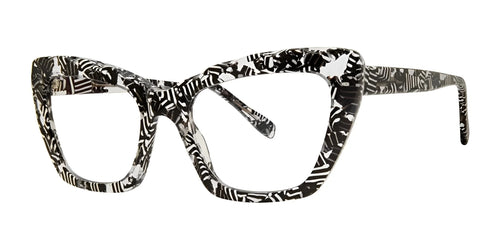 SCOJO CARMINE ST Eyeglasses / Size 54 / Black And White Thread / +1.25