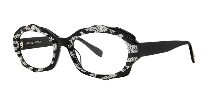 SCOJO UPPER EAST SIDE Eyeglasses | Size 55 / Black And White Stripe Tortoise / +1.25