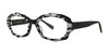 SCOJO UPPER EAST SIDE Eyeglasses | Size 55 / Black And White Stripe Tortoise / +1.75