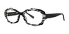 SCOJO UPPER EAST SIDE Eyeglasses | Size 55 / Black And White Stripe Tortoise / +2.75
