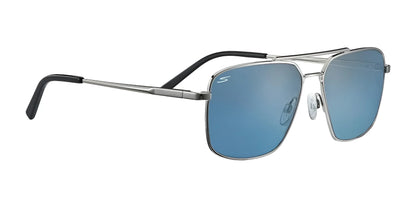 Serengeti Aitkin Sunglasses Shiny Silver / Saturn Polarized Petrol Blue Cat 2 to 3 B6