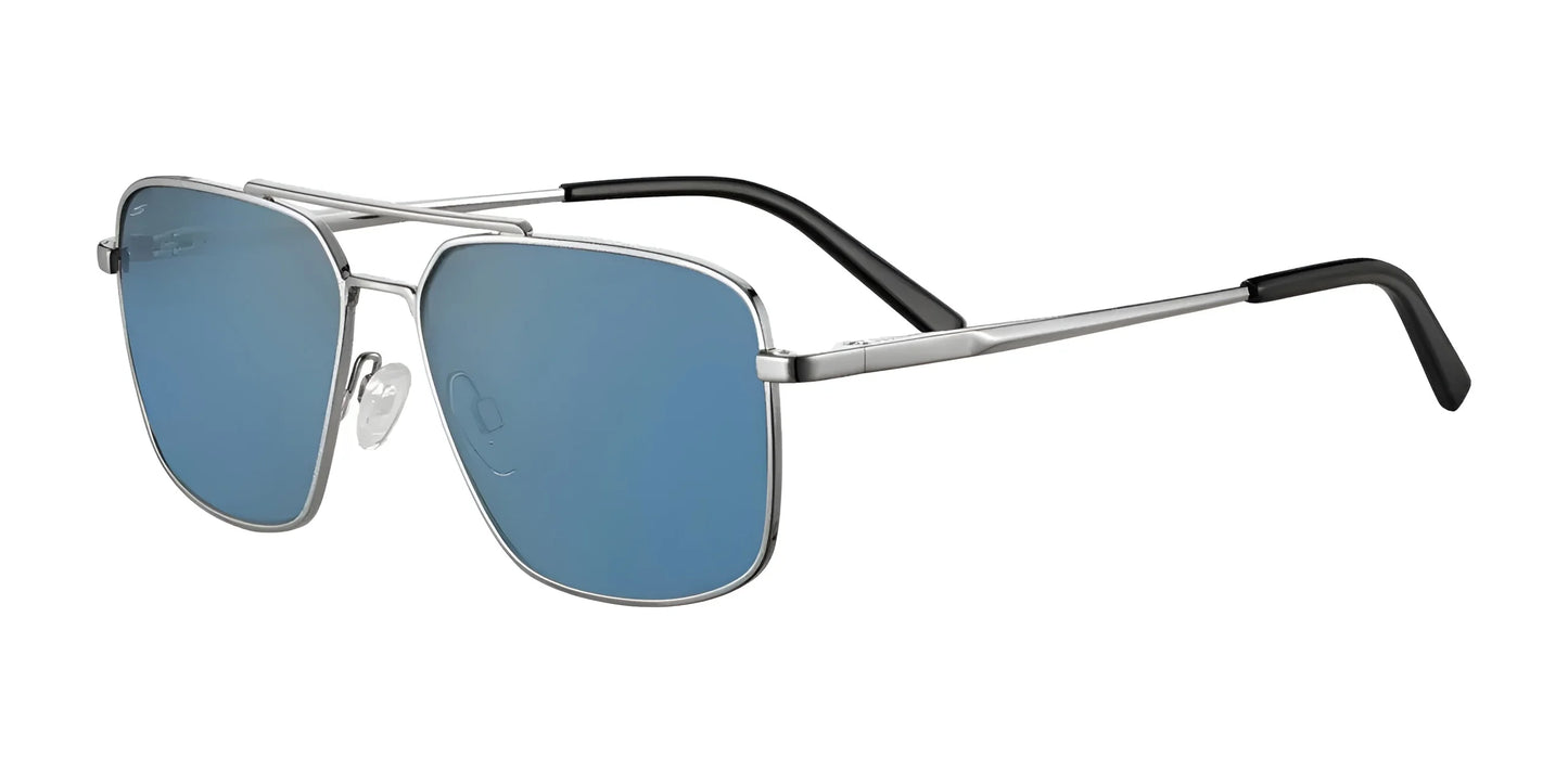 Serengeti AITKIN Sunglasses Shiny Silver / Saturn Polarized Petrol Blue Cat 2 to 3 B6