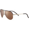 Serengeti CARRARA LEATHER Sunglasses / Shiny Bold Gold with Dark Brown Leather / Mineral Polarized Drivers Gold Cat 3 to 3 / Size 59