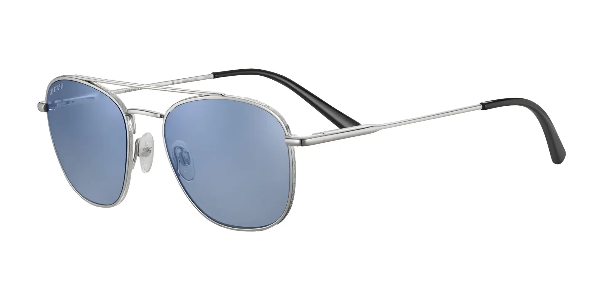 Serengeti CARROLL Sunglasses Shiny Silver / Mineral Polarized 555nm Blue Cat 2 to 3
