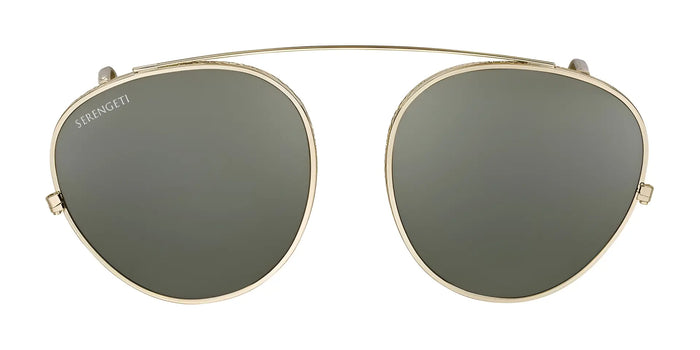 Serengeti DANIEL Clip-On Sunglasses / Shiny Light Gold / Mineral Polarized 555nm Cat 3 to 3