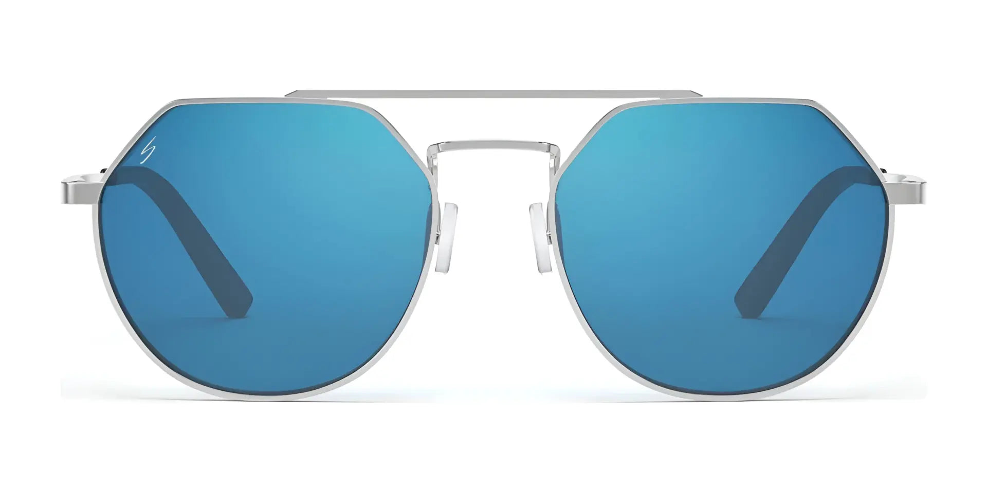 Serengeti SHELBY Sunglasses Shiny Silver / Saturn Polarized 555nm Blue Cat 2 to 3