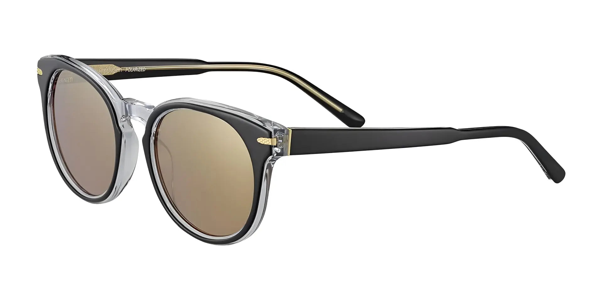 Serengeti HAVAH Sunglasses Shiny Black Transparent Layer / Mineral Polarized Drivers Gold Cat 3 to 3
