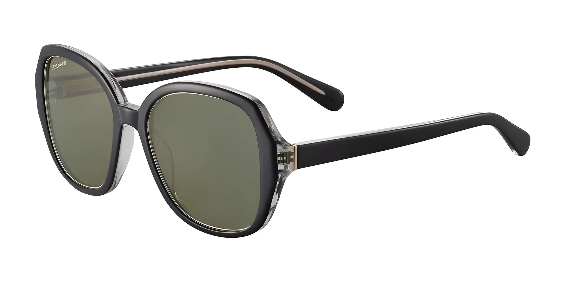 Serengeti HAYWORTH Sunglasses Shiny Black Transparent Layer / Mineral Non Polarized 555nm Cat 2 to 3