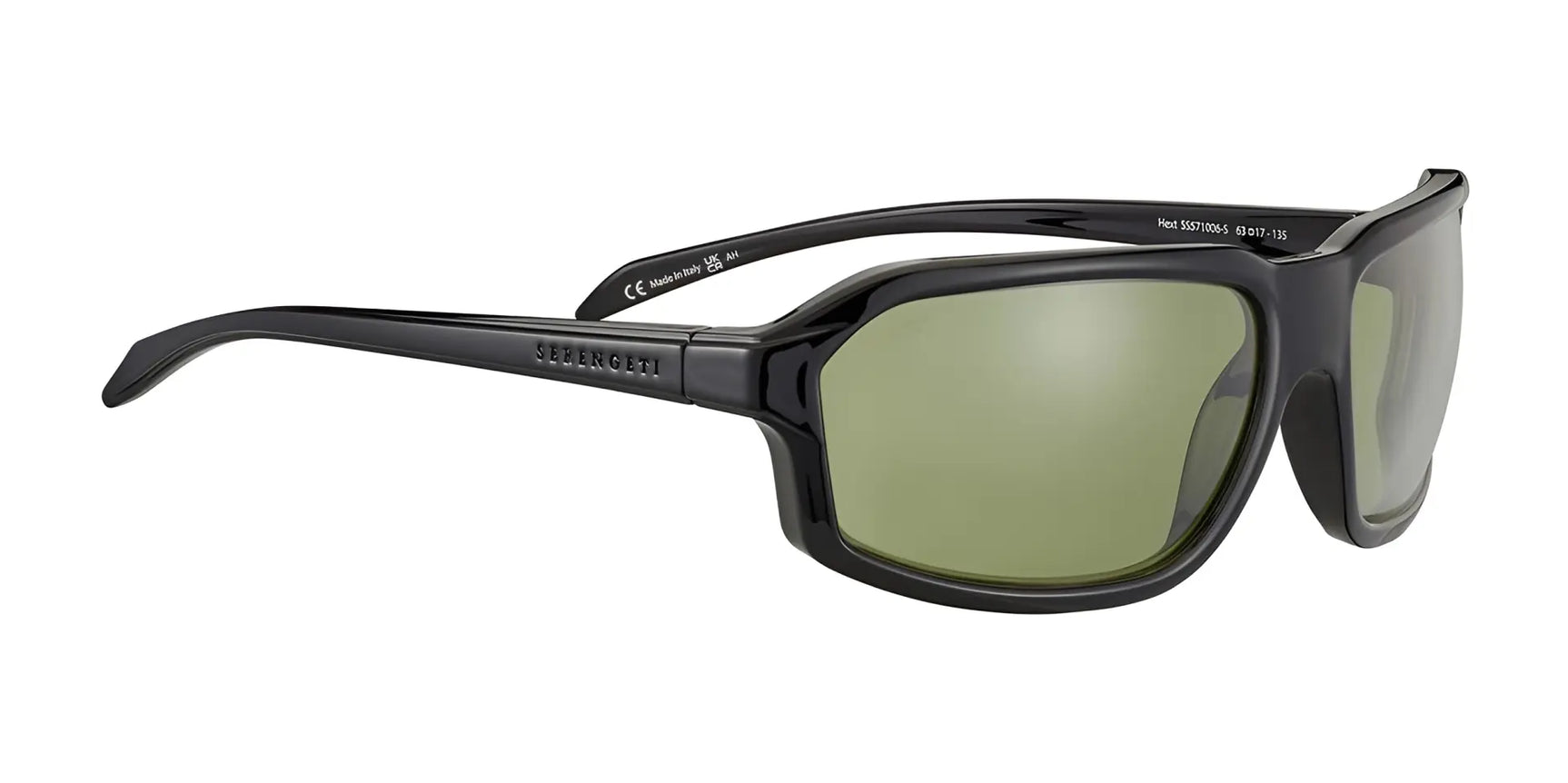 Serengeti HEXT Sunglasses Shiny Black Transparent Layer / Saturn Photochromic 555nm Cat 2 to 3 B8