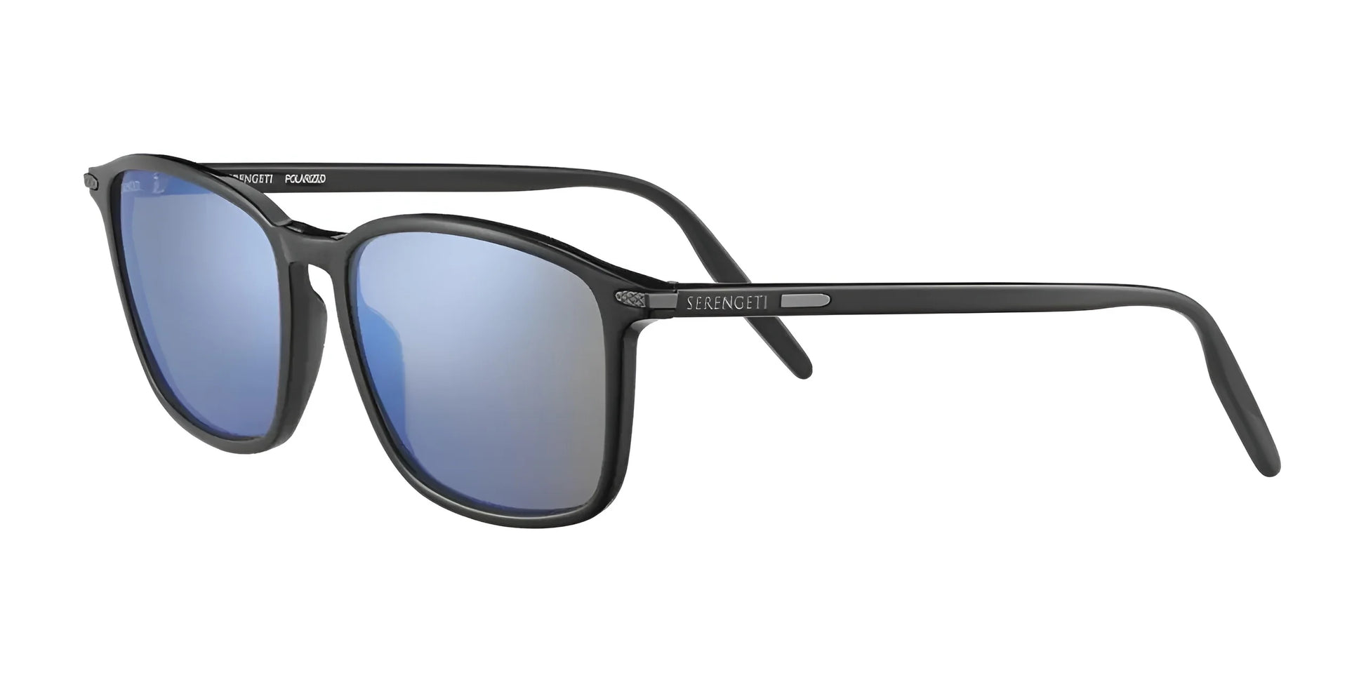 Serengeti LENWOOD Sunglasses Shiny Black / Mineral Polarized 555nm Blue Cat 2 to 3