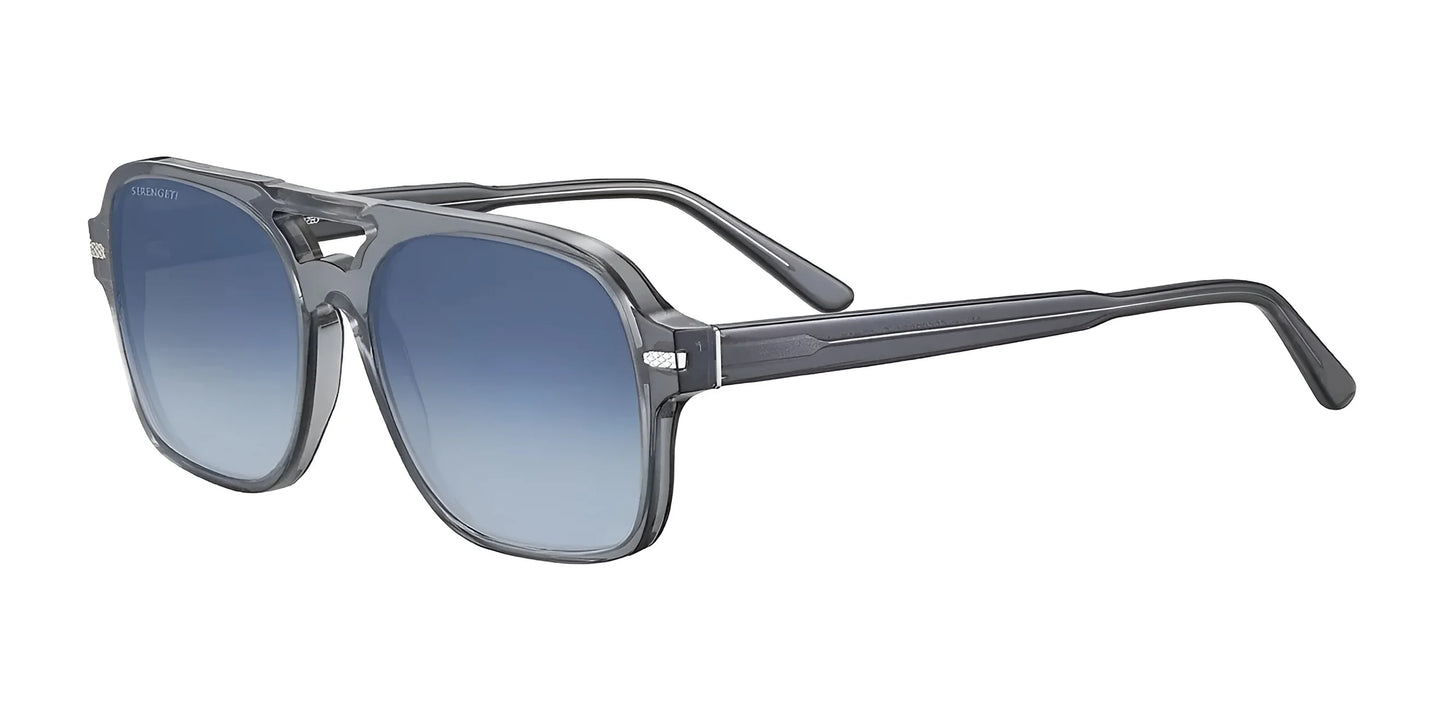 Serengeti MARCO Sunglasses Shiny Crystal Stormy Grey / Mineral Polarized Blue Gradient Cat 2 to 3