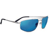 Serengeti MODUGNO Sunglasses / Matte Silver / Mineral Polarized 555nm Blue Cat 2 to 3 / Size 64