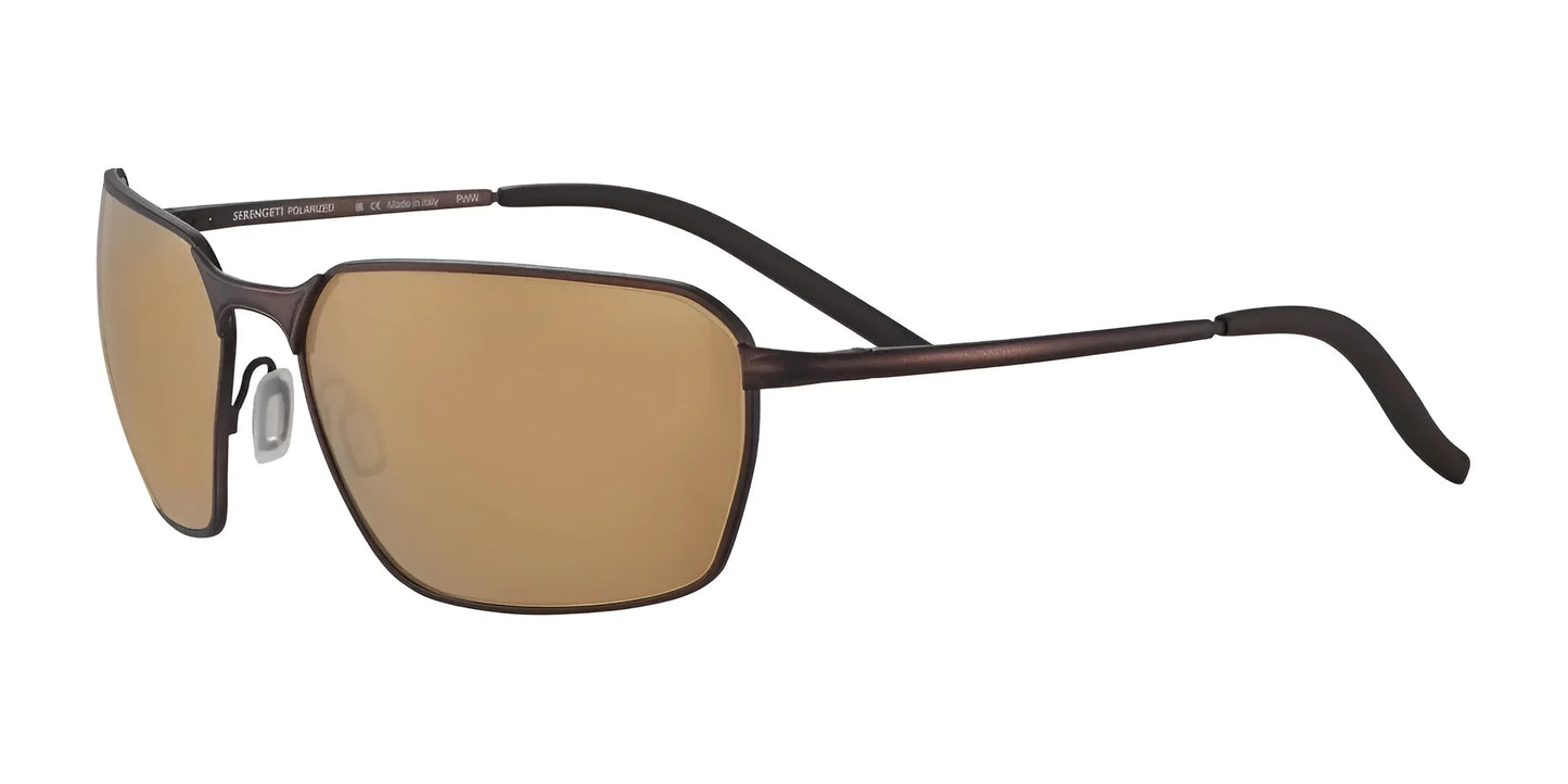 Serengeti SHELTON Sunglasses Matte Chocolate Brown / Mineral Polarized Drivers Gold Cat 3 to 3