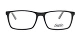 Black rectangular frames with clear lenses, showcasing the iconic "Smoke" logo on one lens, offer a modern design for visual enhancement. These are the Smoke MOJO Eyeglasses in Size 55 by Smoke.