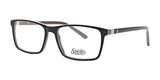 The Smoke MOJO Eyeglasses in Size 55 feature sleek black rectangular frames with clear lenses on a white backdrop, showcasing a contemporary design ideal for enhancing vision.